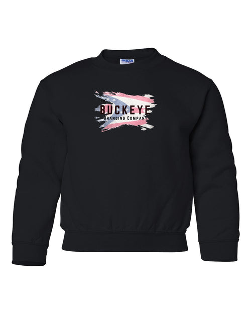 Gildan Youth Heavy Blend Crewneck Sweatshirt in Black with custom logo