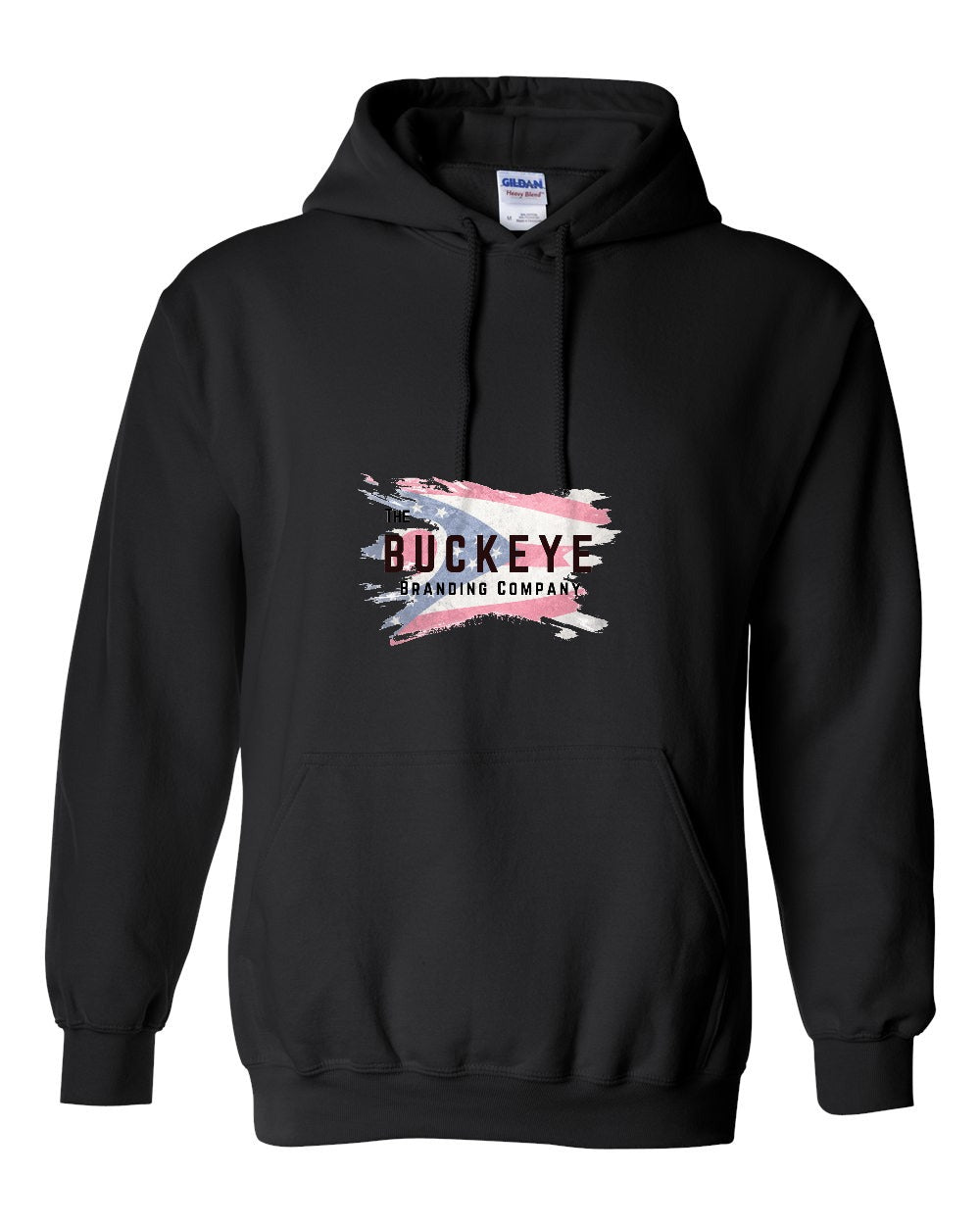 Gildan Heavy Blend Midweight Hoodie in Black with custom logo