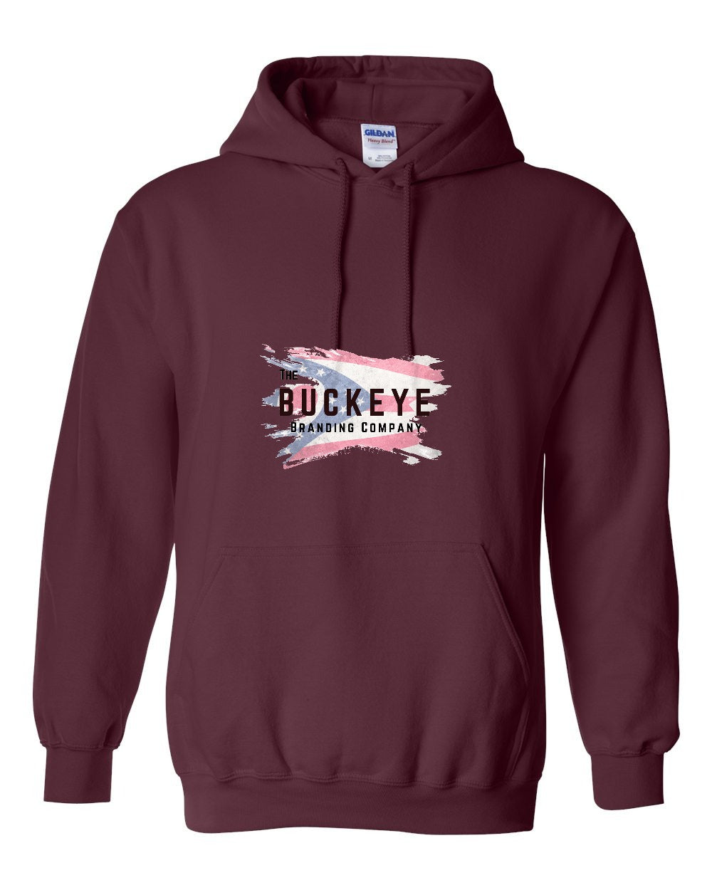 Gildan Heavy Blend Midweight Hoodie in Maroon with custom logo