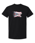 Gildan Heavy Cotton Tee in Black with custom logo