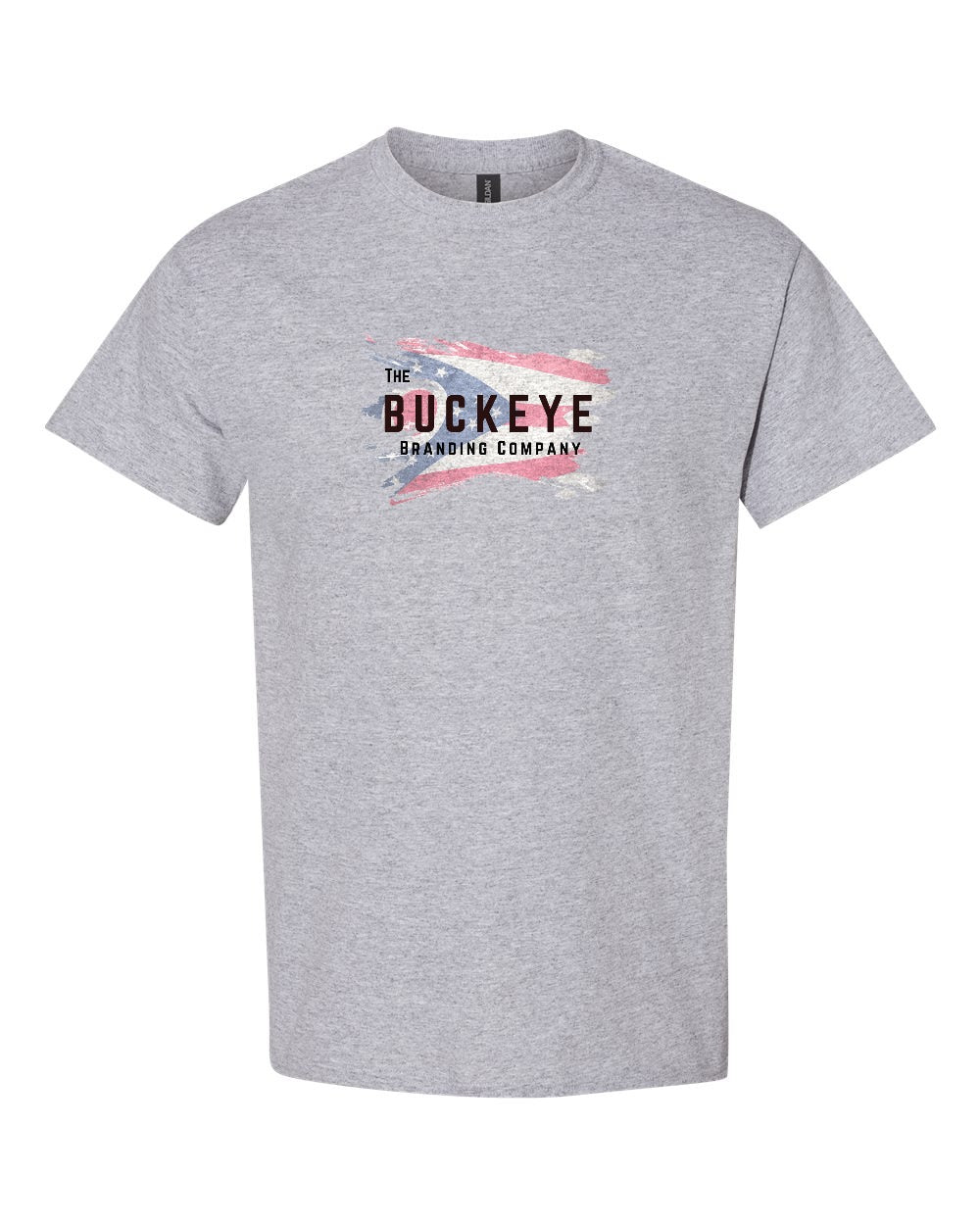 Gildan Heavy Cotton Tee in Sport Grey with custom logo