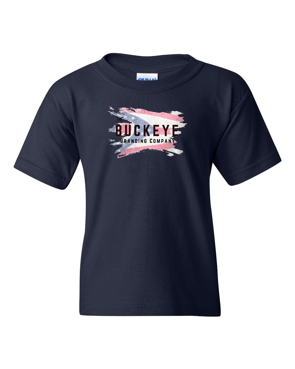 Gildan Youth Heavy Cotton Tee in Navy with custom logo