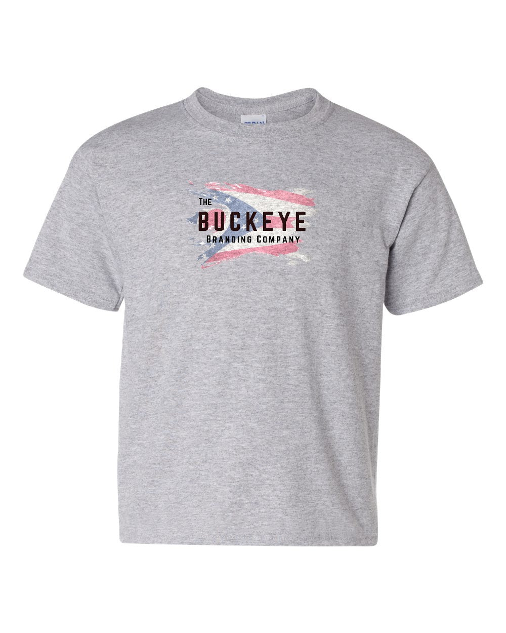 Gildan Youth Heavy Cotton Tee in Sport Grey with custom logo
