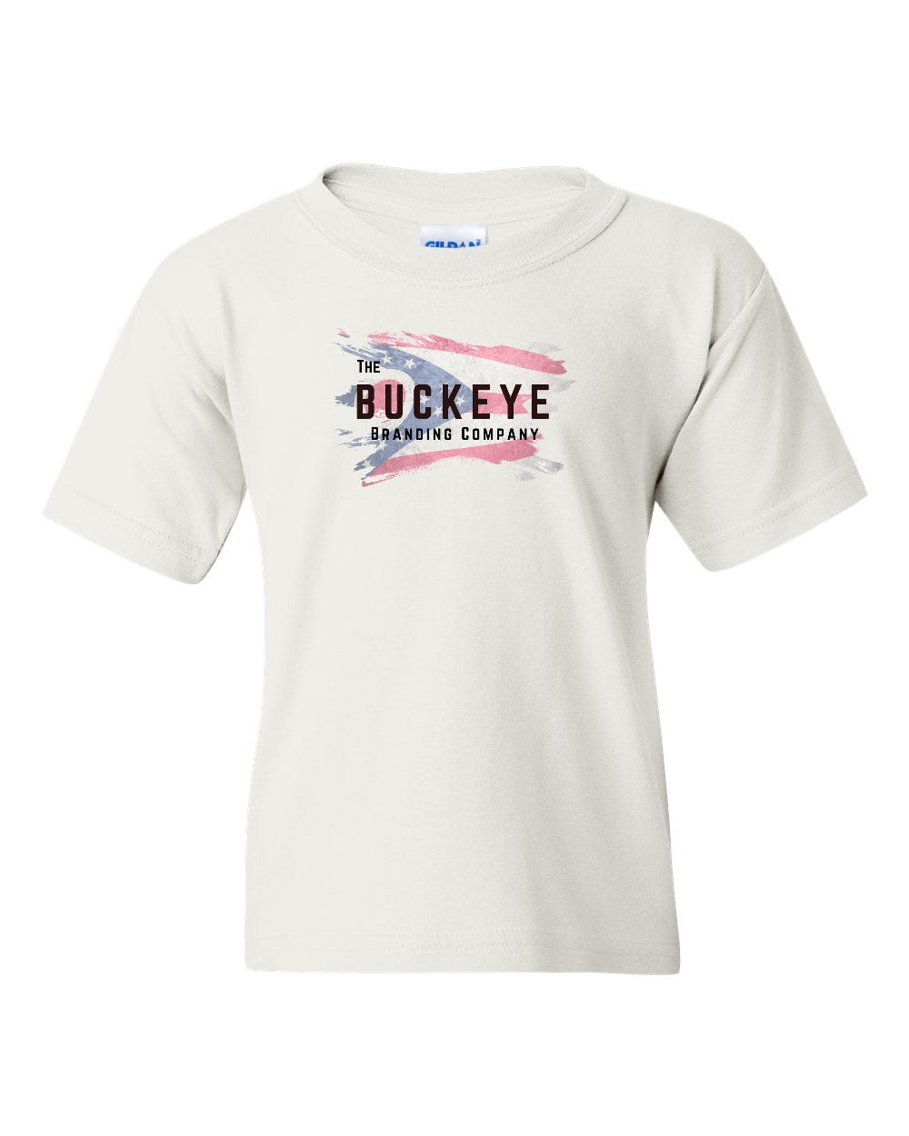 Gildan Youth Heavy Cotton Tee in White with custom logo