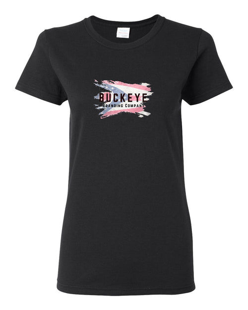 Gildan Heavy Cotton Women's Tee in Black with custom logo
