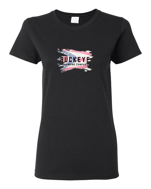 Gildan Heavy Cotton Women's Tee in Black with custom logo