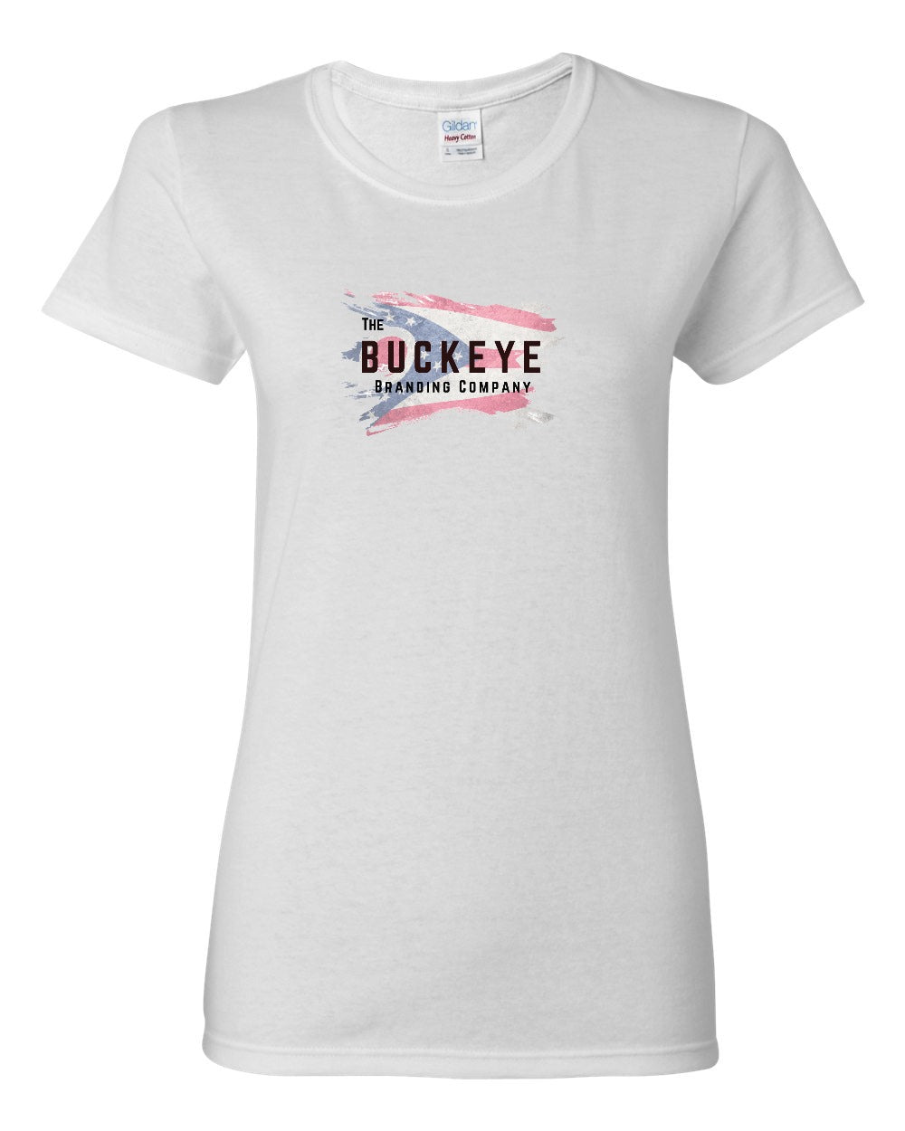 Gildan Heavy Cotton Women's Tee in White with custom logo