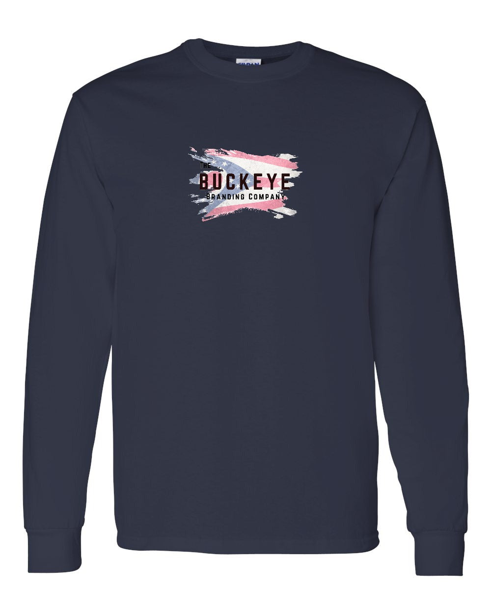 Gildan Heavy Cotton Long Sleeve in Navy with custom logo