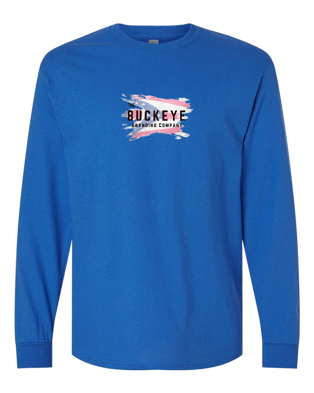 Gildan Heavy Cotton Long Sleeve in Royal with custom logo