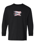 Gildan Youth Heavy Cotton Long Sleeve in Black with custom logo