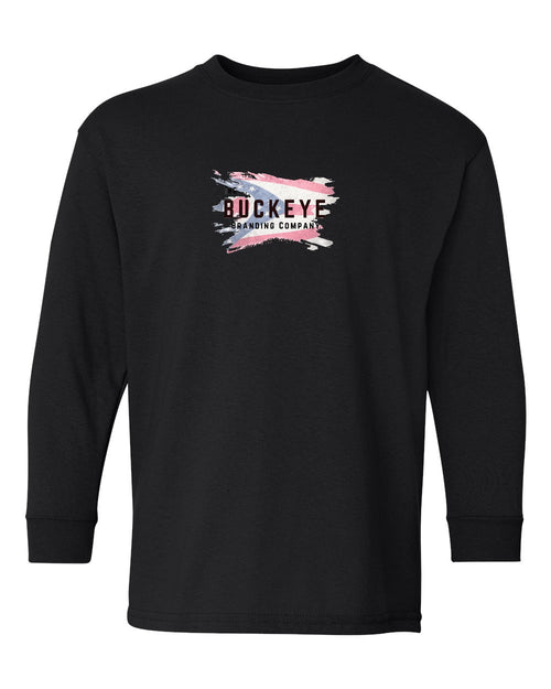 Gildan Youth Heavy Cotton Long Sleeve in Black with custom logo