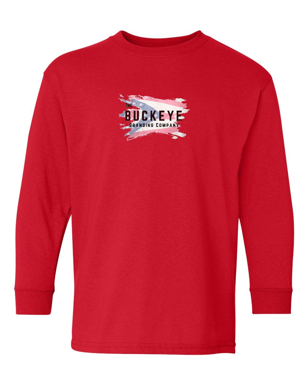 Gildan Youth Heavy Cotton Long Sleeve in Red with custom logo