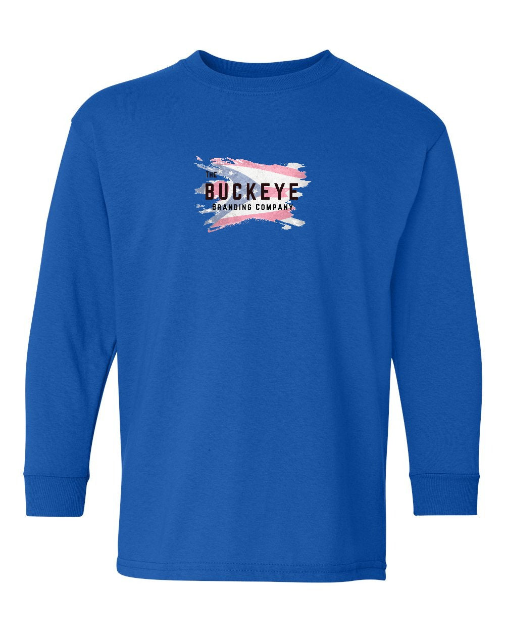 Gildan Youth Heavy Cotton Long Sleeve in Royal with custom logo