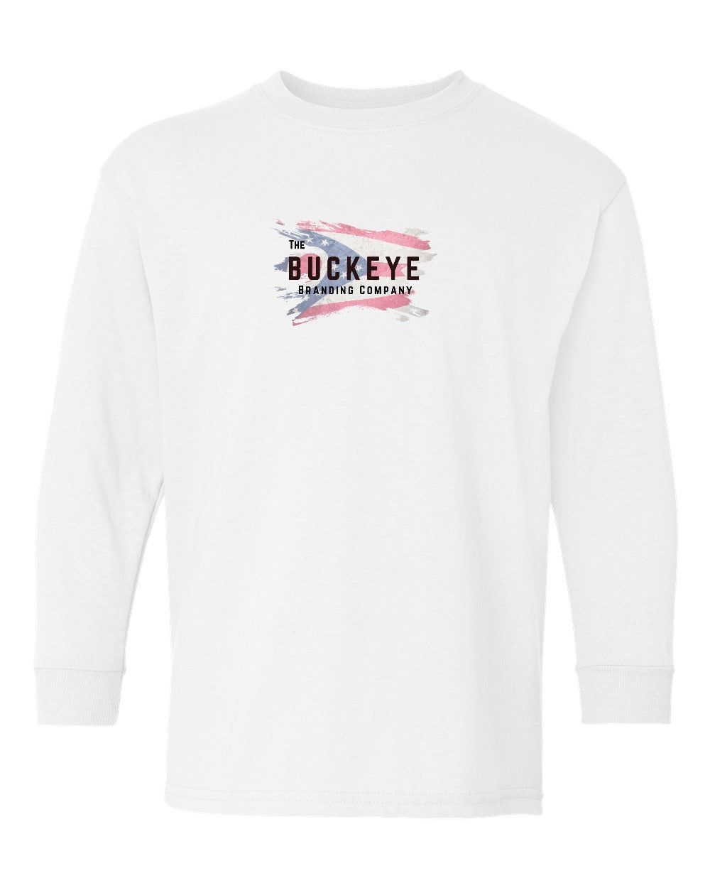 Gildan Youth Heavy Cotton Long Sleeve in White with custom logo