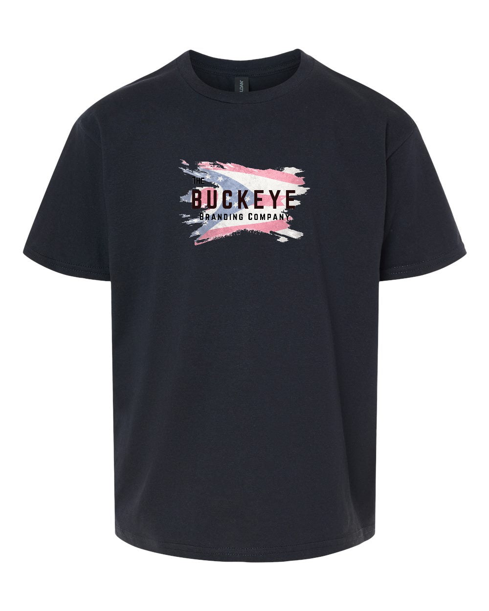 Gildan Youth Softstyle Tee in Black with custom logo