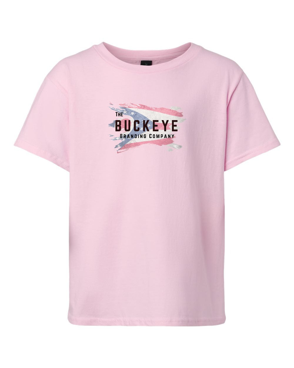 Gildan Youth Softstyle Tee in Light Pink with custom logo