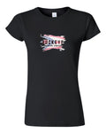 Gildan Softstyle Women's Tee in Black with custom logo