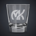 1.75 oz. Whiskey Shot Glass laser engraved with a custom logo