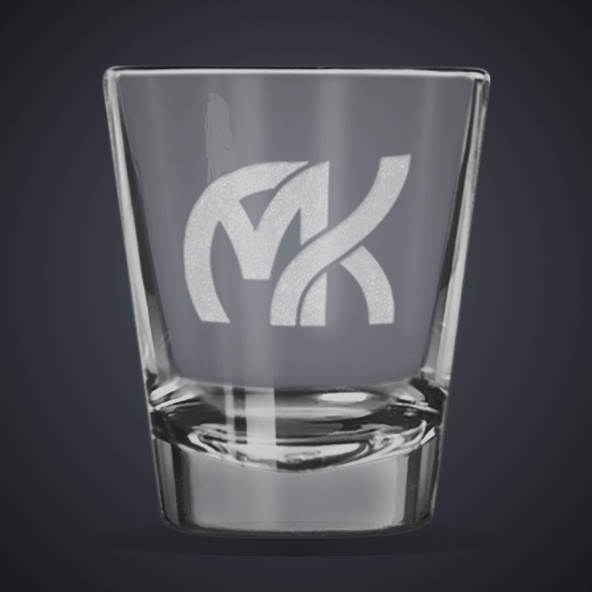1.75 oz. Whiskey Shot Glass laser engraved with a custom logo