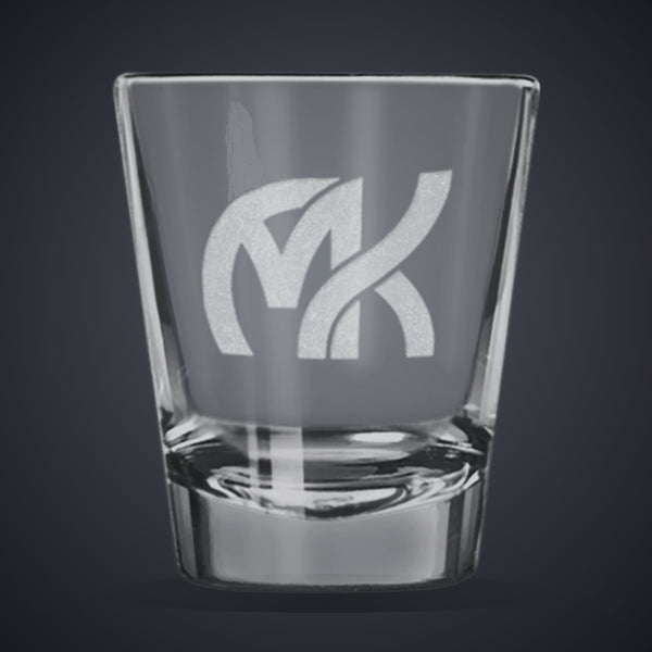 1.75 oz. Whiskey Shot Glass laser engraved with a custom logo