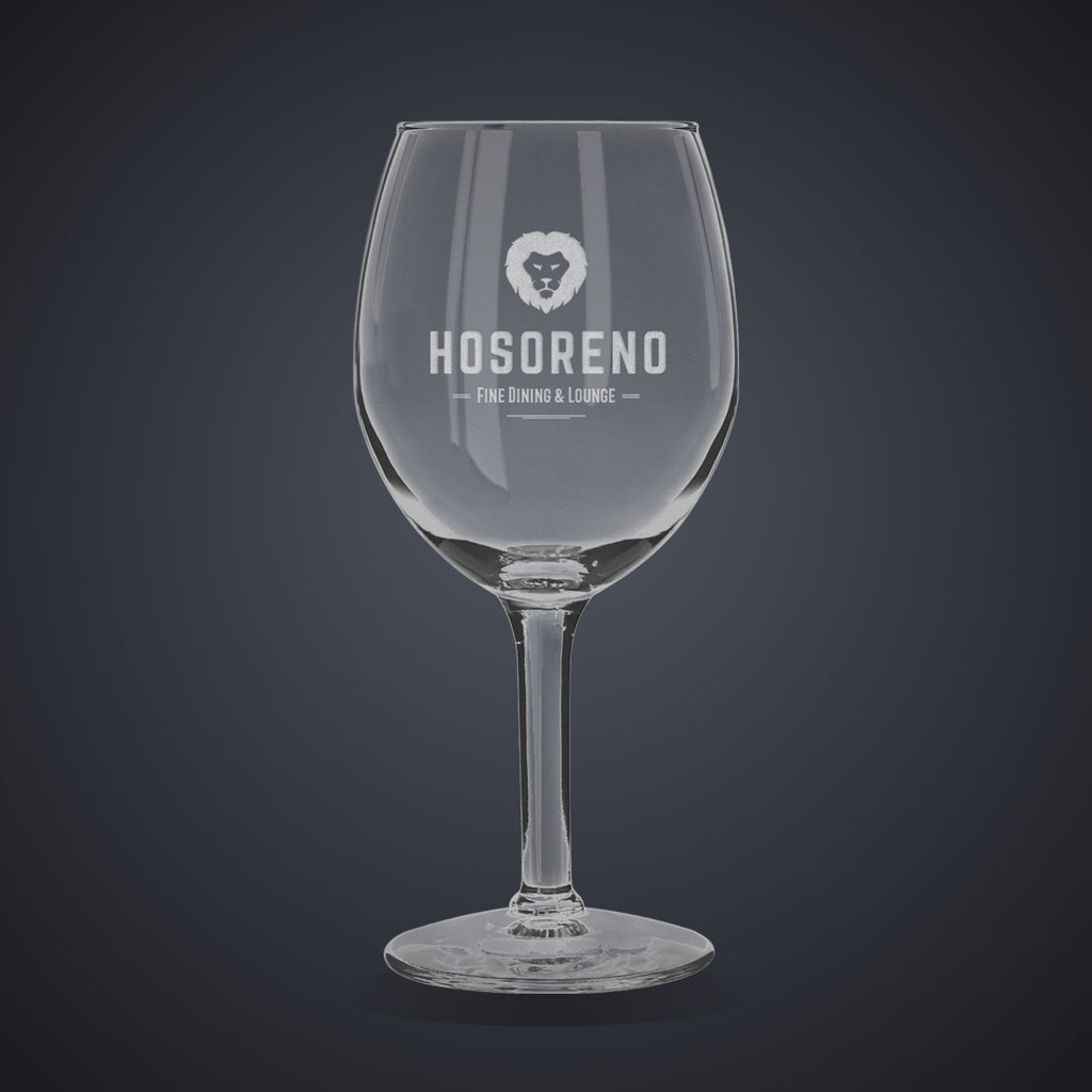 11 oz. Citation White Wine Stem Glass laser engraved with a custom logo