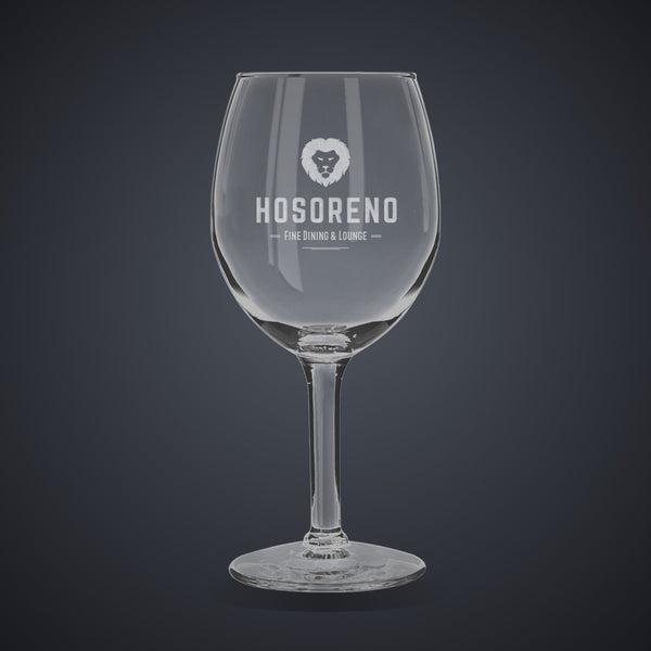 11 oz. Citation White Wine Stem Glass laser engraved with a custom logo