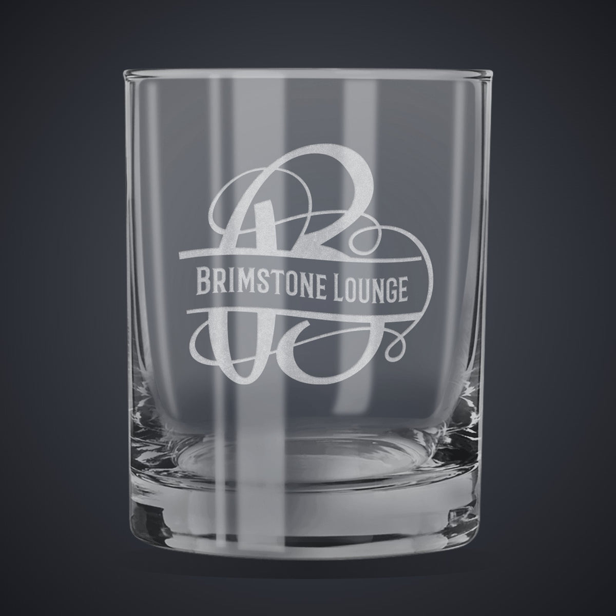13.5 oz. Heavy Base Double Old Fashioned Glass laser engraved with a custom logo