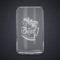 16 oz. Beer Can Glass laser engraved with a custom logo