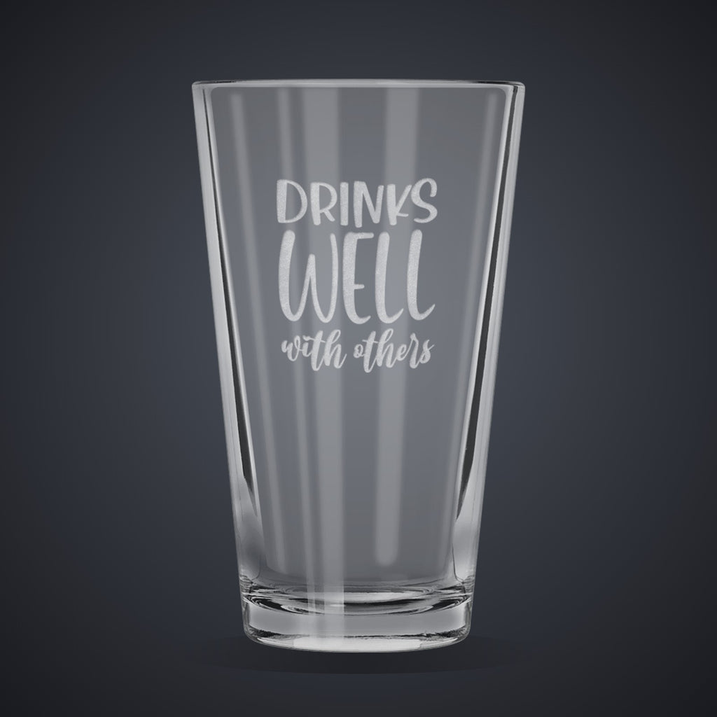 16 oz. Flare Cooler Glass laser engraved with a custom logo
