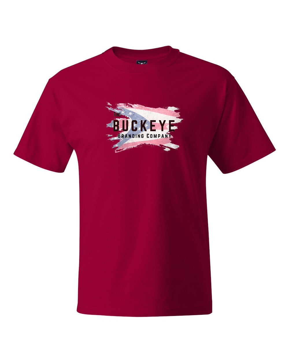 Hanes Beefy-T Heavyweight Tee in Deep Red with custom logo