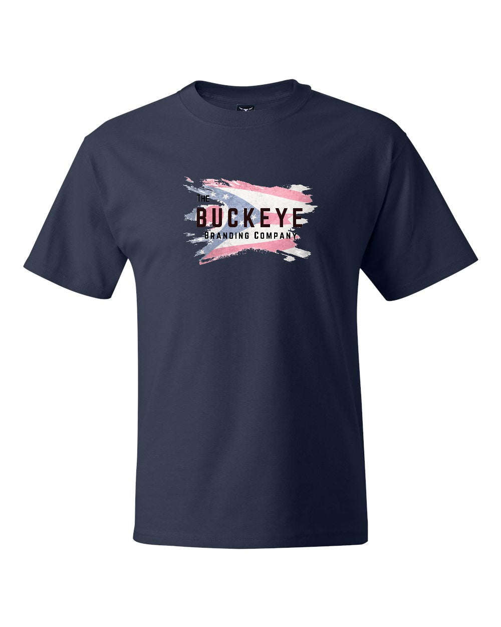 Hanes Beefy-T Heavyweight Tee in Navy with custom logo