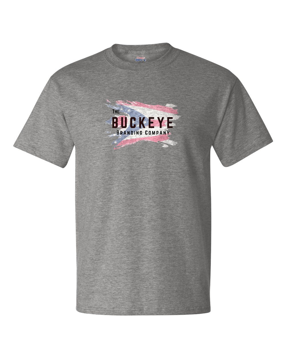 Hanes Beefy-T Heavyweight Tee in Oxford Grey with custom logo
