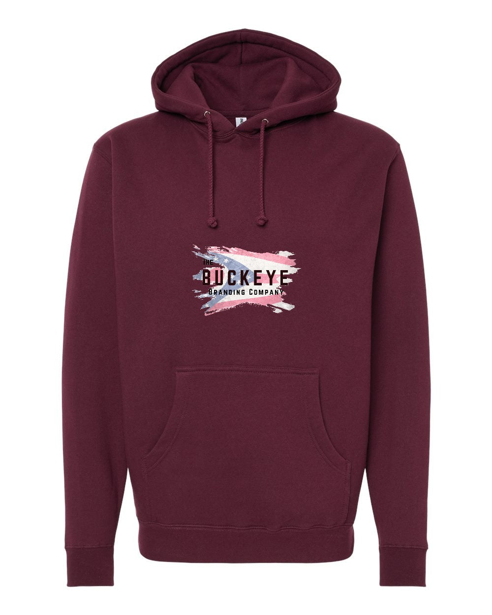 Independent Trading Heavyweight Hoodie in Maroon with custom logo