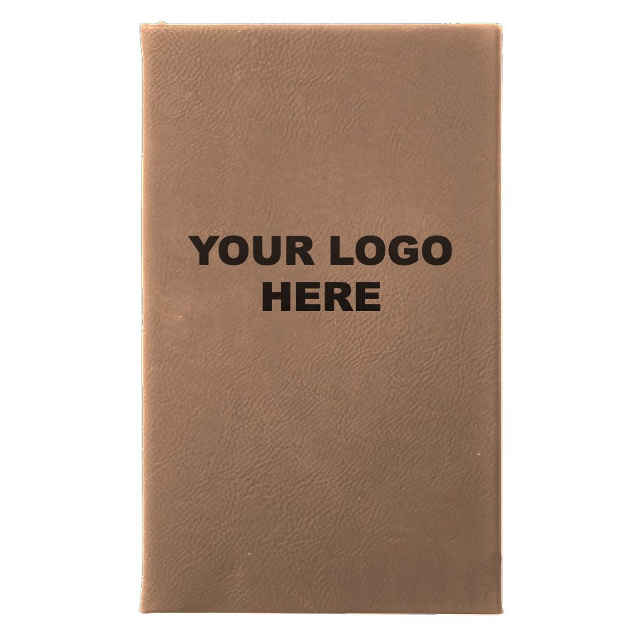 Leatherette journal in Rustic/Gold with YOUR LOGO HERE engraving placement