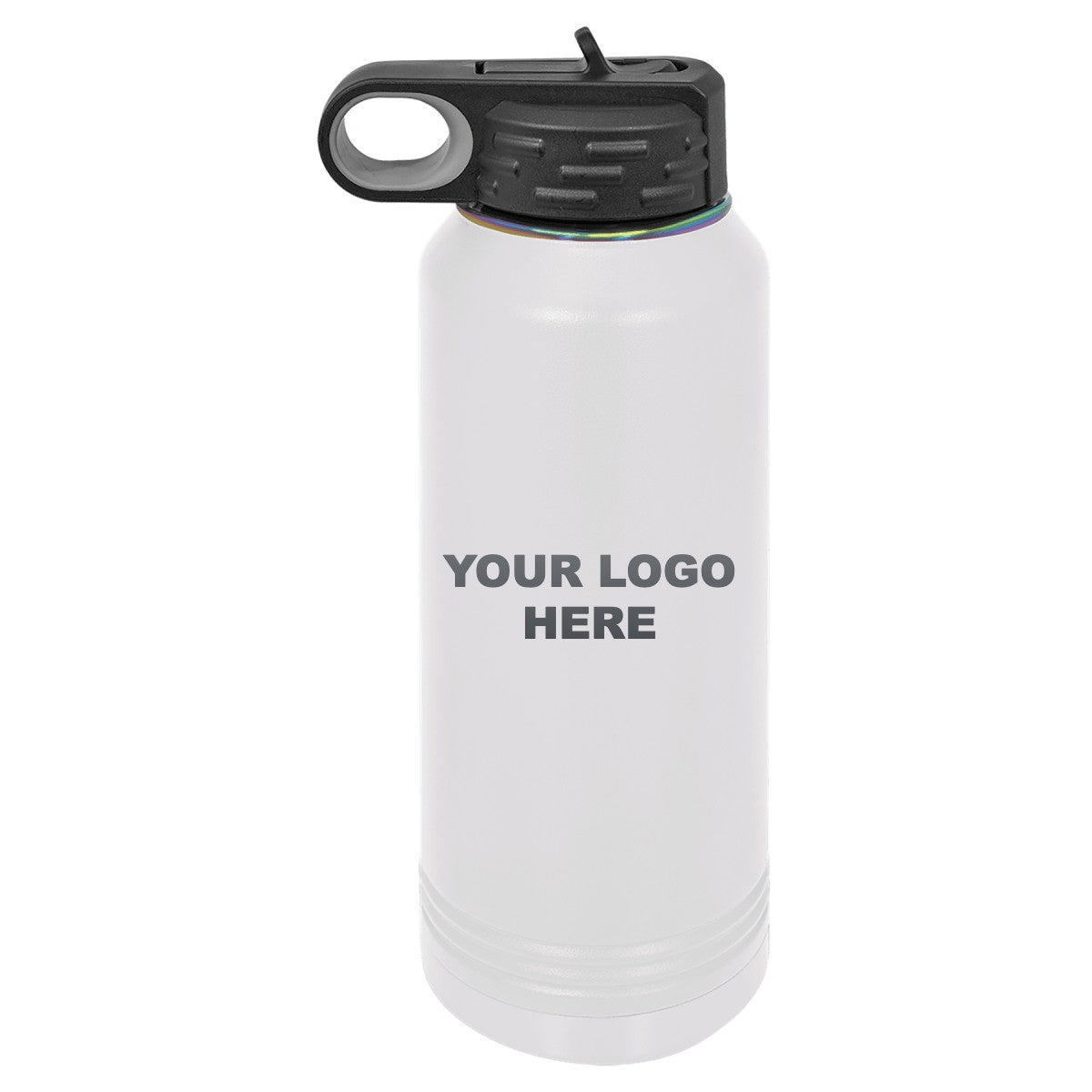 32 oz. water bottle in White/Prism with YOUR LOGO HERE engraving placement