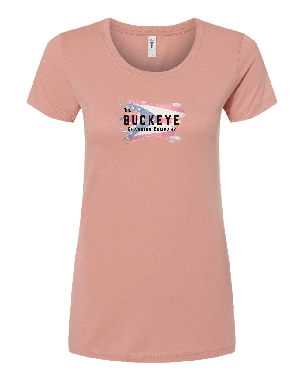 Next Level Women's Ideal Crop Tee in Desert Pink with custom logo