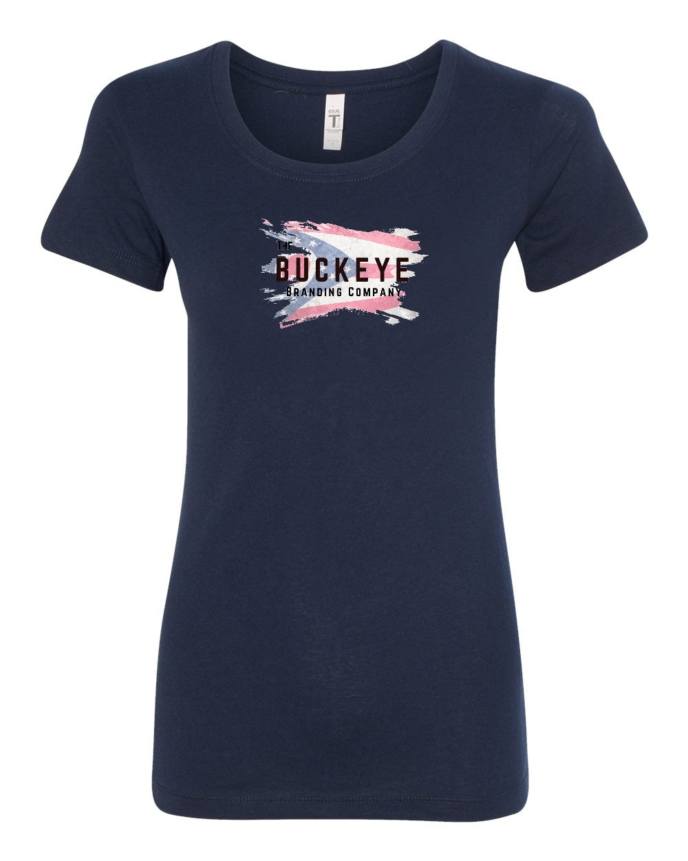 Next Level Women's Ideal Crop Tee in Midnight Navy with custom logo