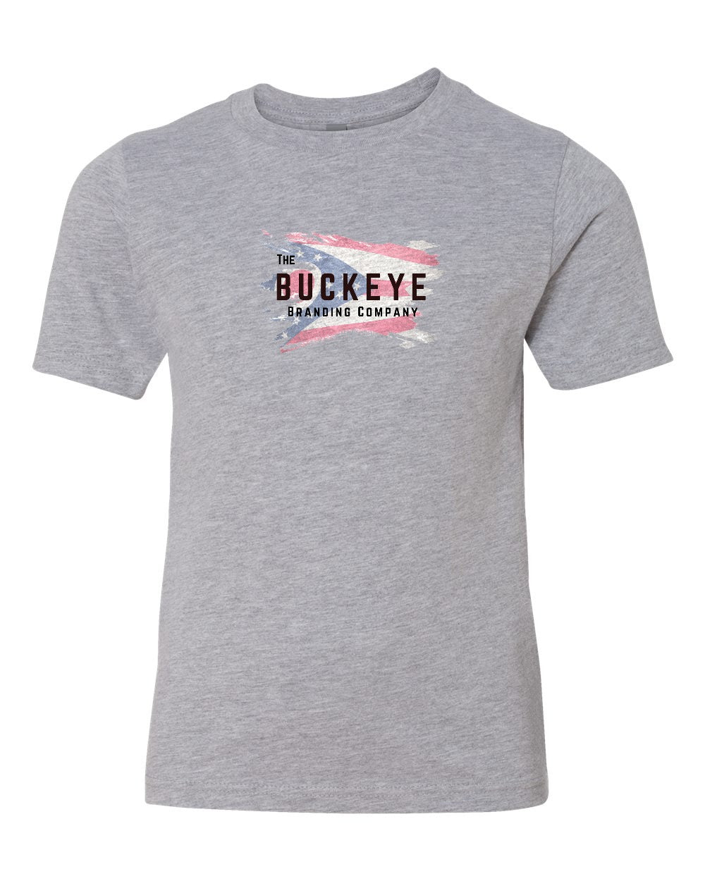Next Level Youth Cotton Tee in Heather Grey with custom logo
