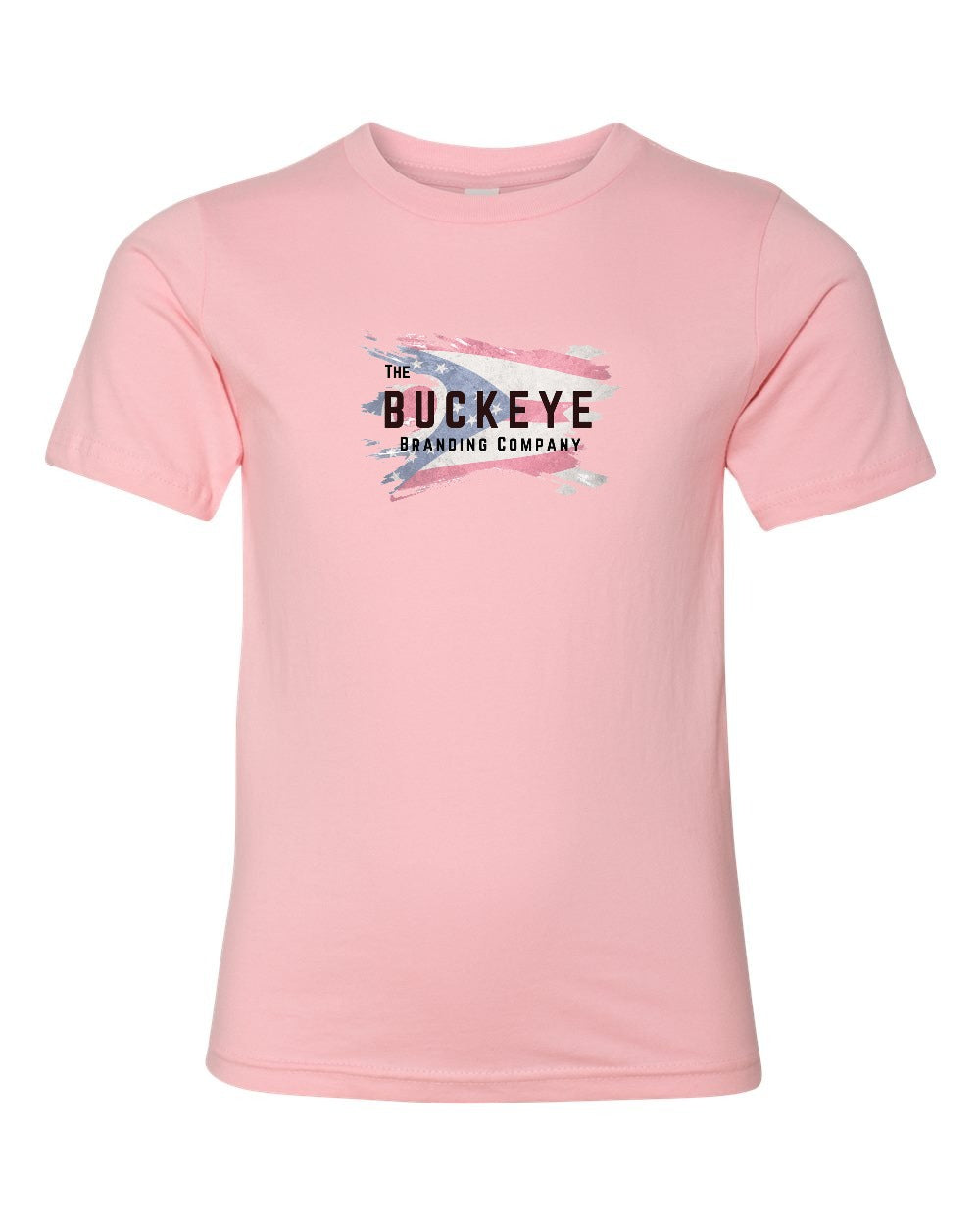Next Level Youth Cotton Tee in Light Pink with custom logo