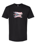 Next Level Lightweight Cotton Tee in Black with custom logo