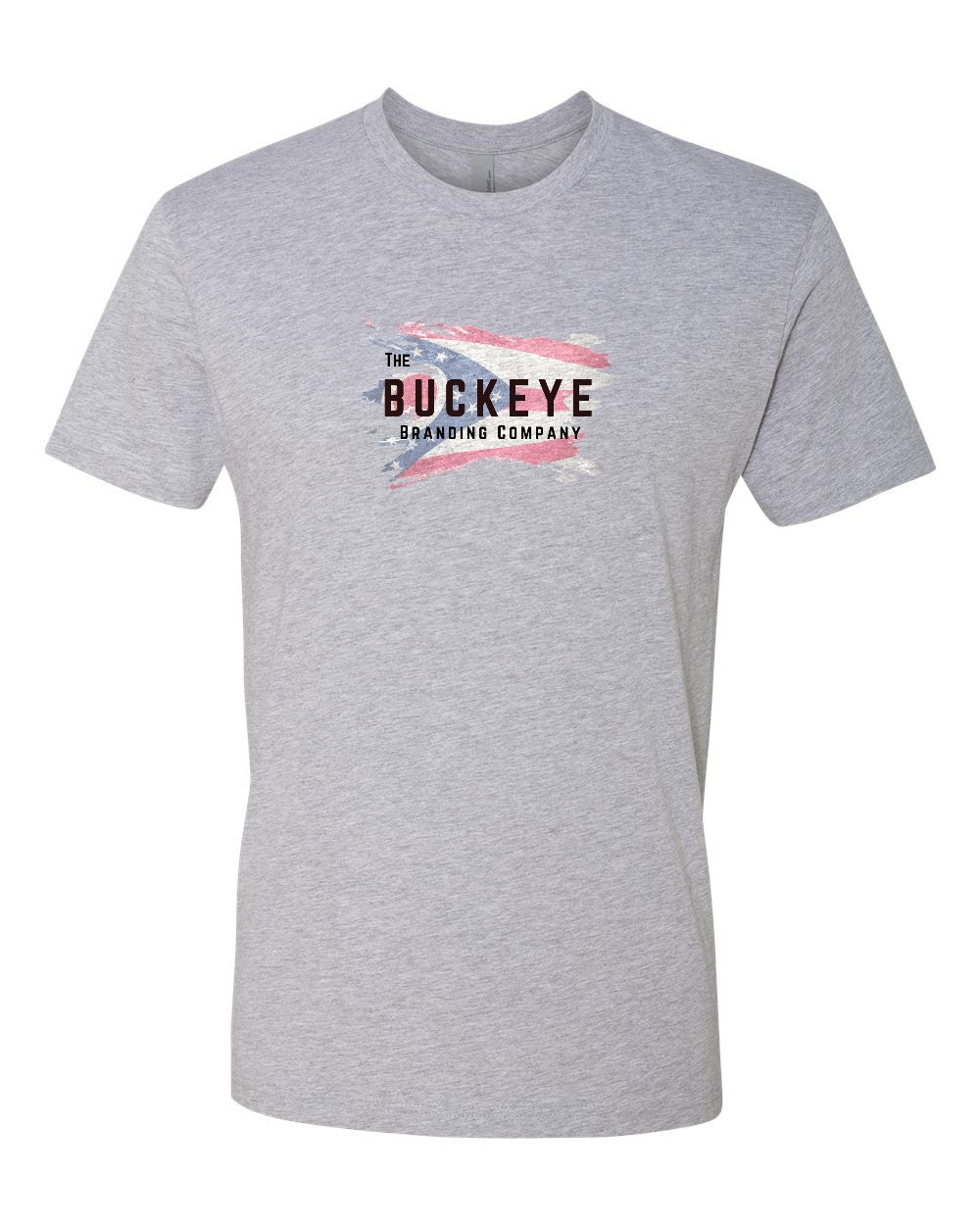 Next Level Lightweight Cotton Tee in Heather Grey with custom logo