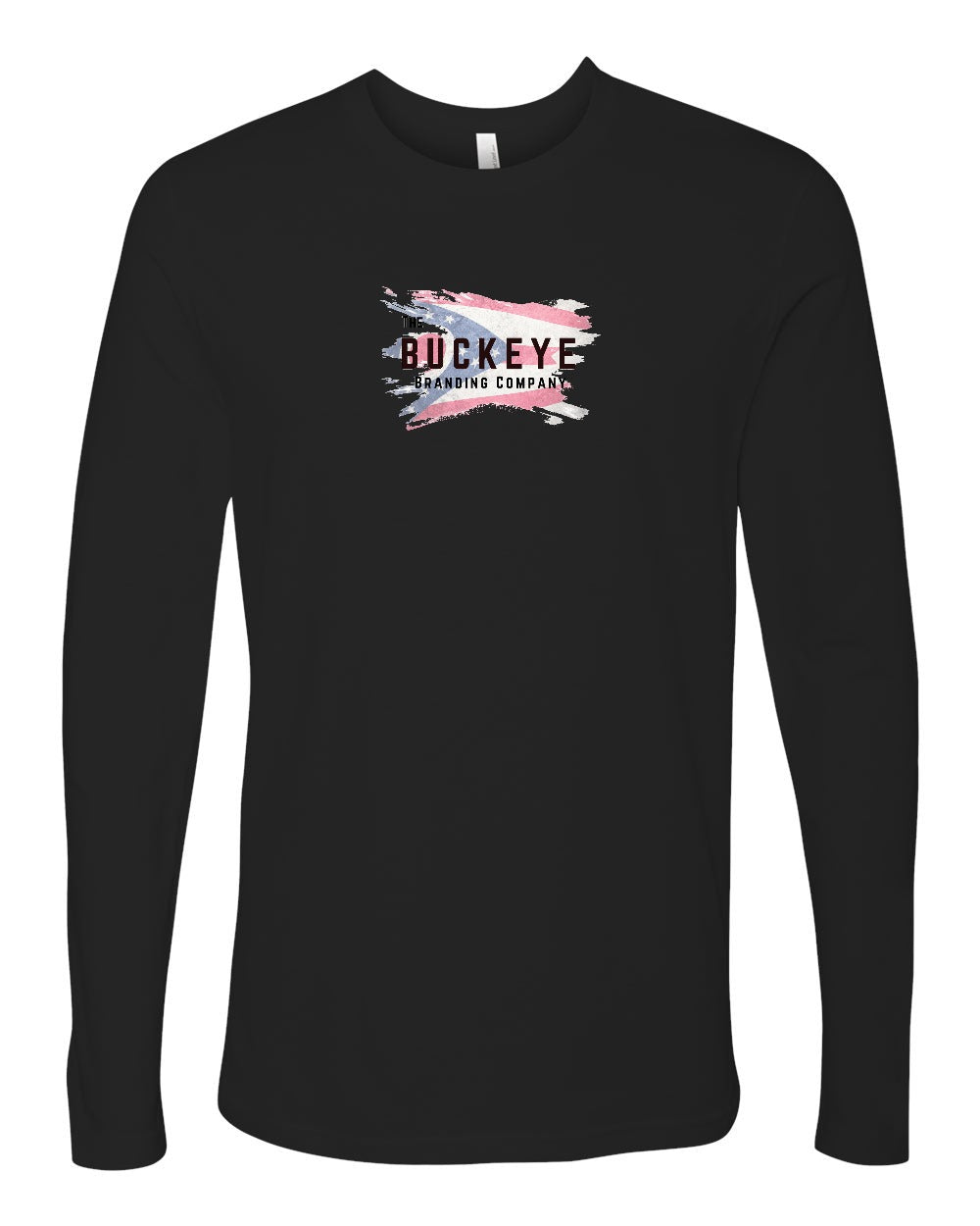 Next Level Cotton Long Sleeve Tee in Black with custom logo