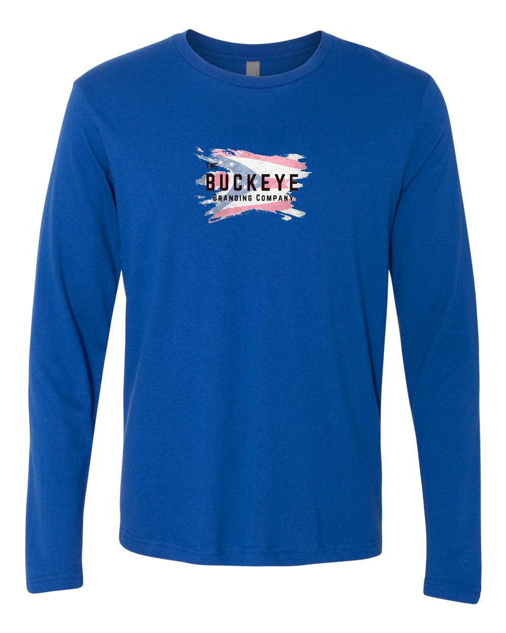 Next Level Cotton Long Sleeve Tee in Royal with custom logo