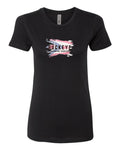 Next Level Women's Boyfriend Tee in Black with custom logo