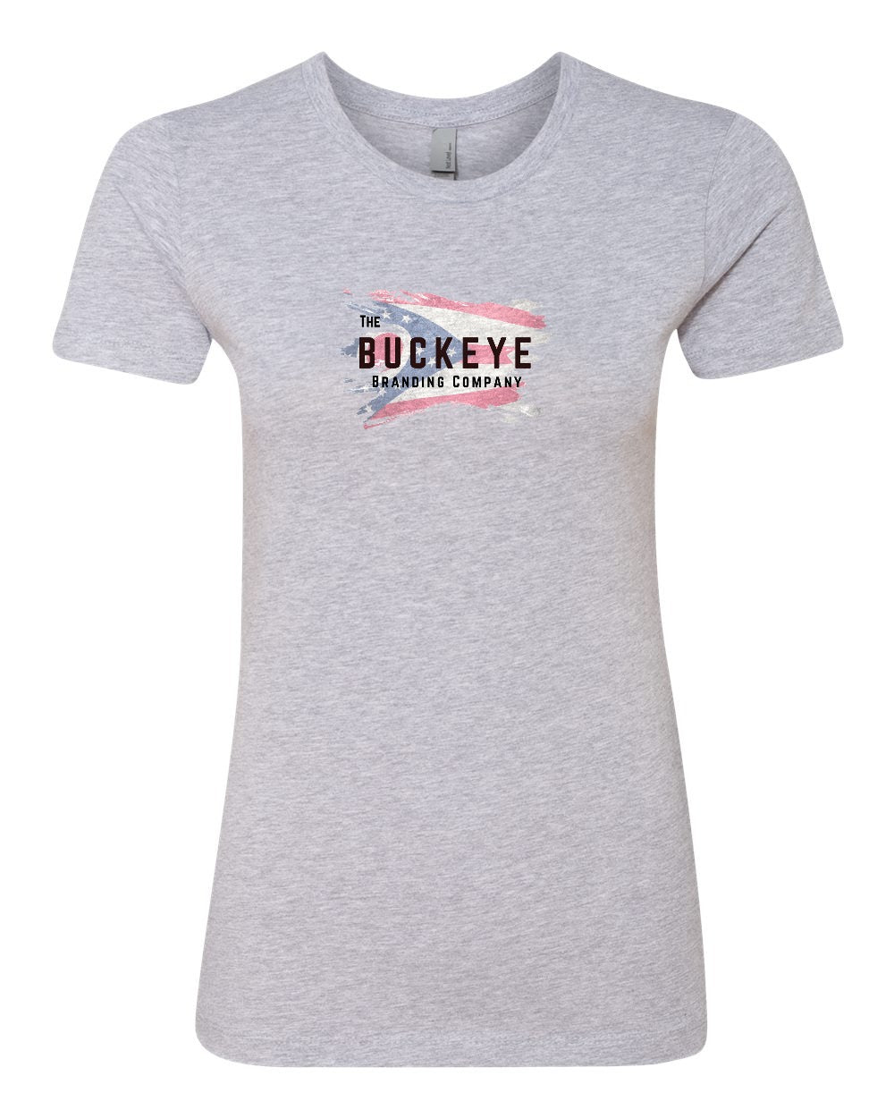 Next Level Women's Boyfriend Tee in Heather Grey with custom logo