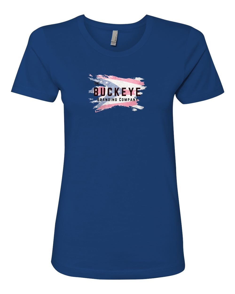 Next Level Women's Boyfriend Tee in Royal with custom logo
