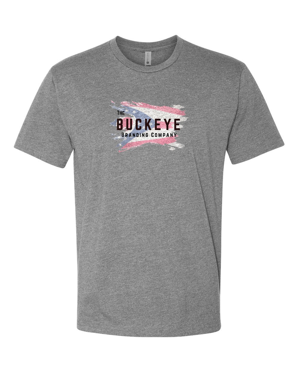 Next Level CVC Tee in Dark Heather Grey with custom logo