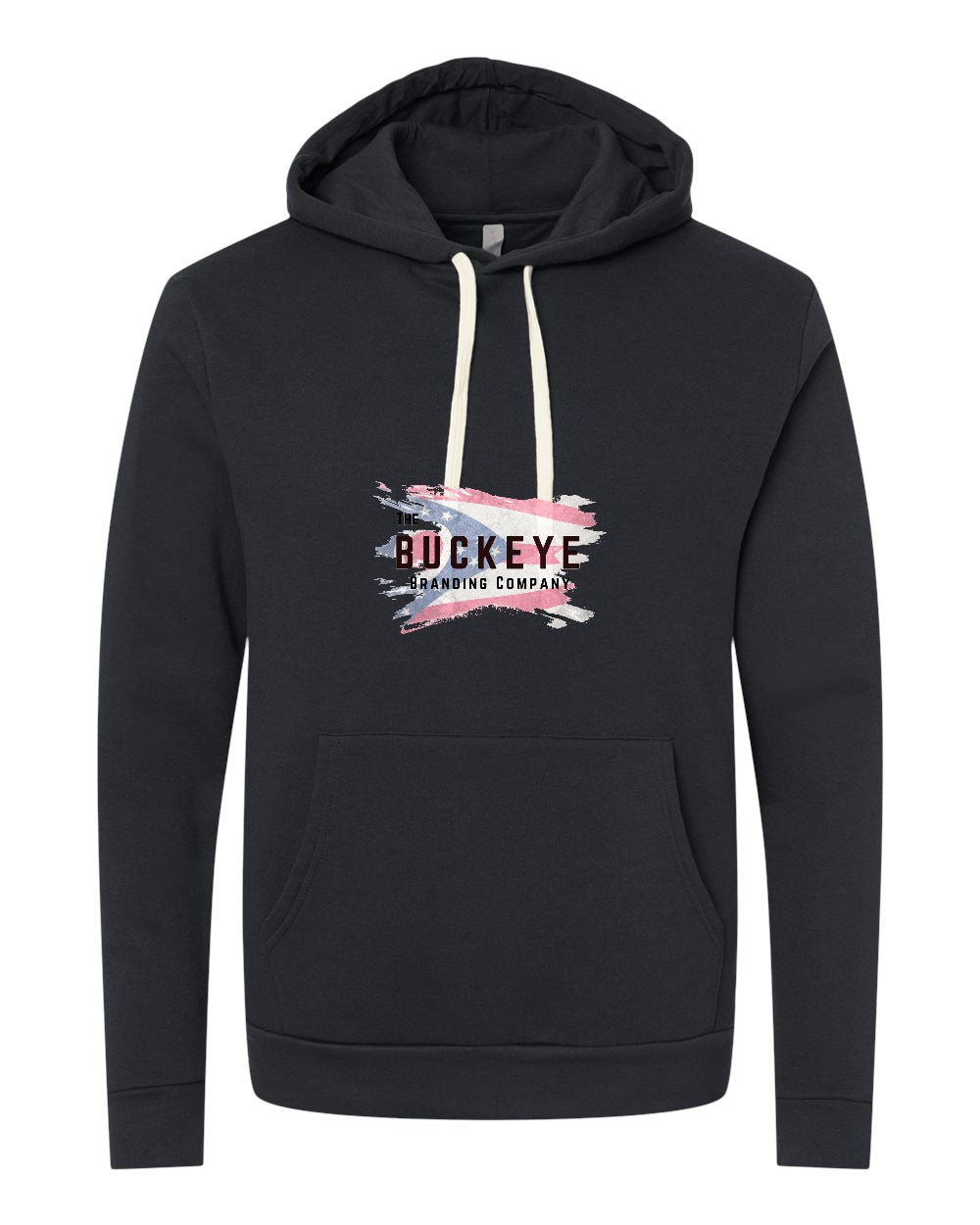 Next Level Santa Barbara Midweight Hoodie in Black with custom logo