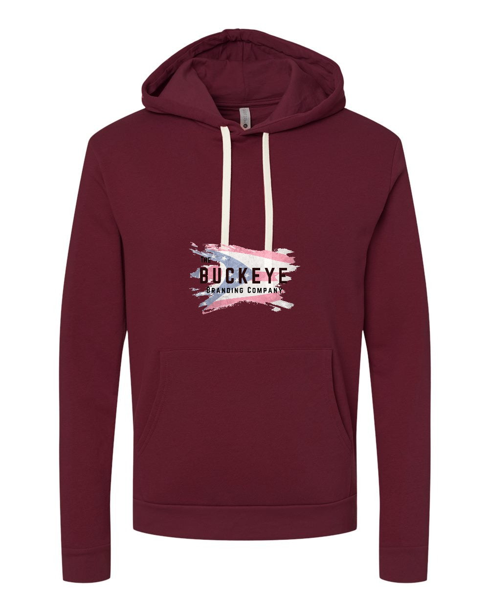 Next Level Santa Barbara Midweight Hoodie in Maroon with custom logo