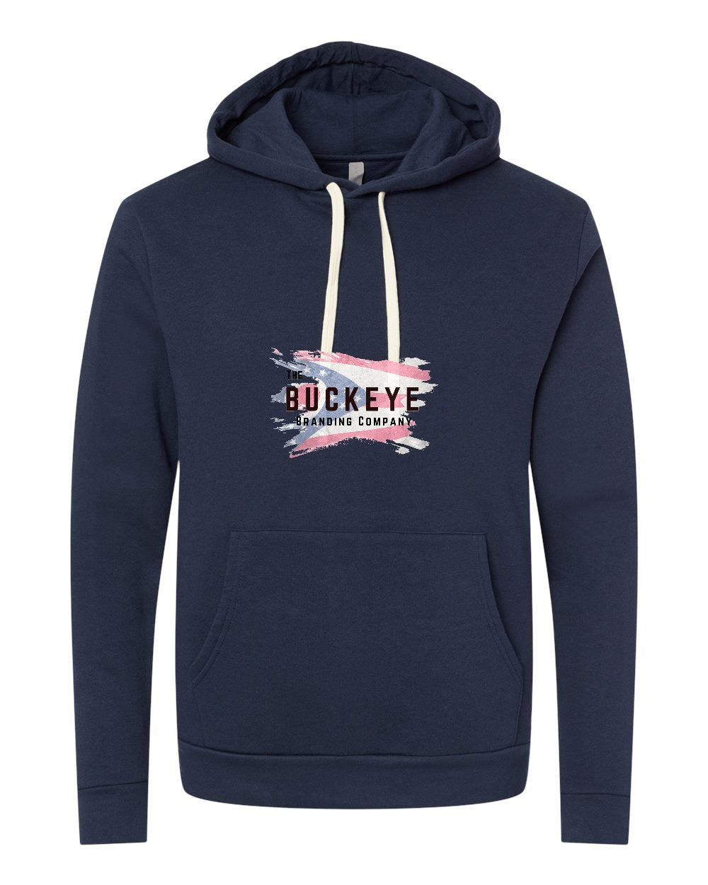 Next Level Santa Barbara Midweight Hoodie in Midnight Navy with custom logo